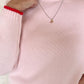 GIROCOLLO COTONE DONNA ROSA PROFILO ROSSO GIRTDC BROSAROSSO SILVIA SCALMANA 