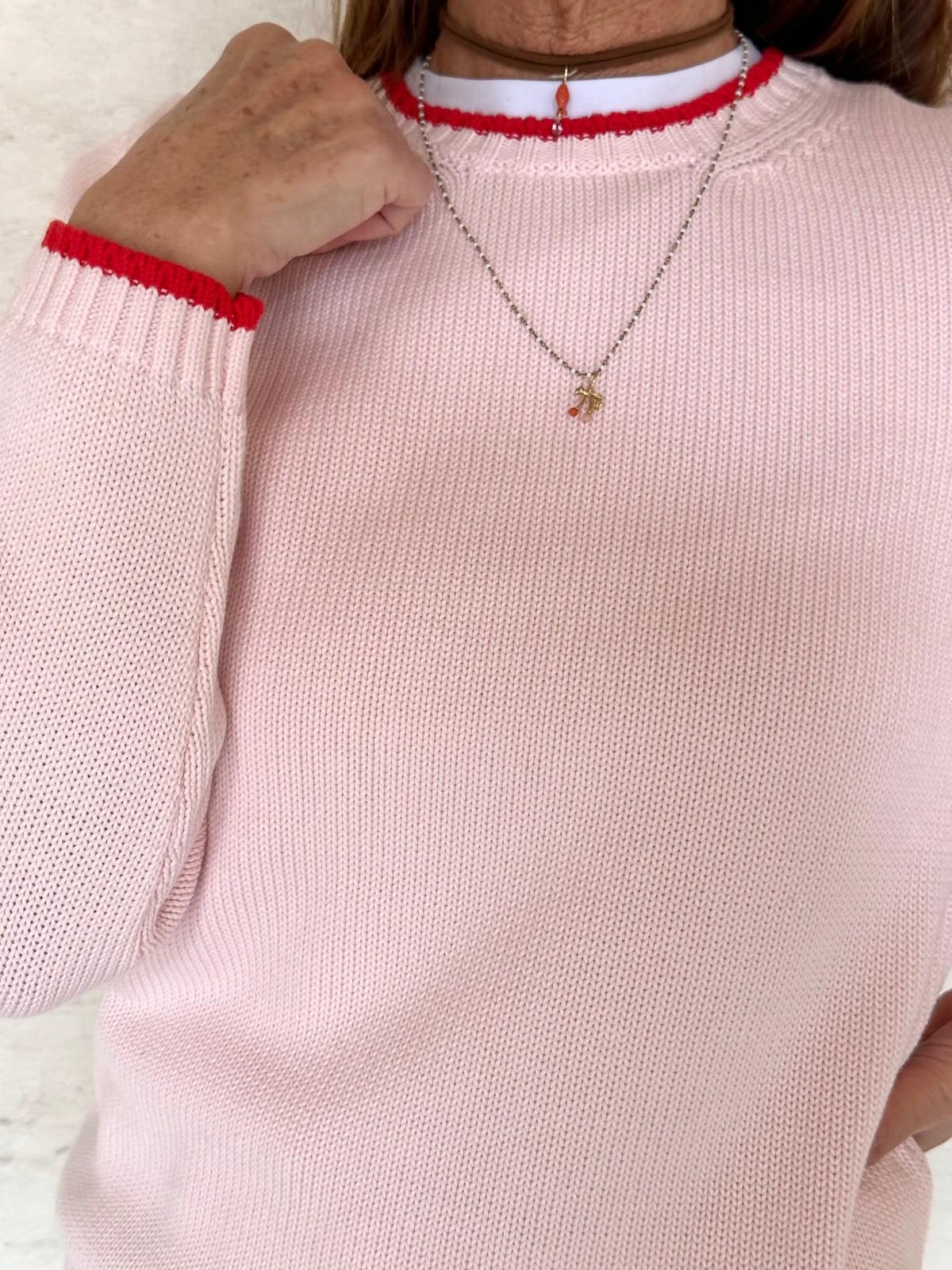 GIROCOLLO COTONE DONNA ROSA PROFILO ROSSO GIRTDC BROSAROSSO SILVIA SCALMANA 
