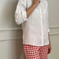 CAMICIA COREANA DONNA IN LINO BIANCO CKDIUNI BIA SILVIA SCALMANA 