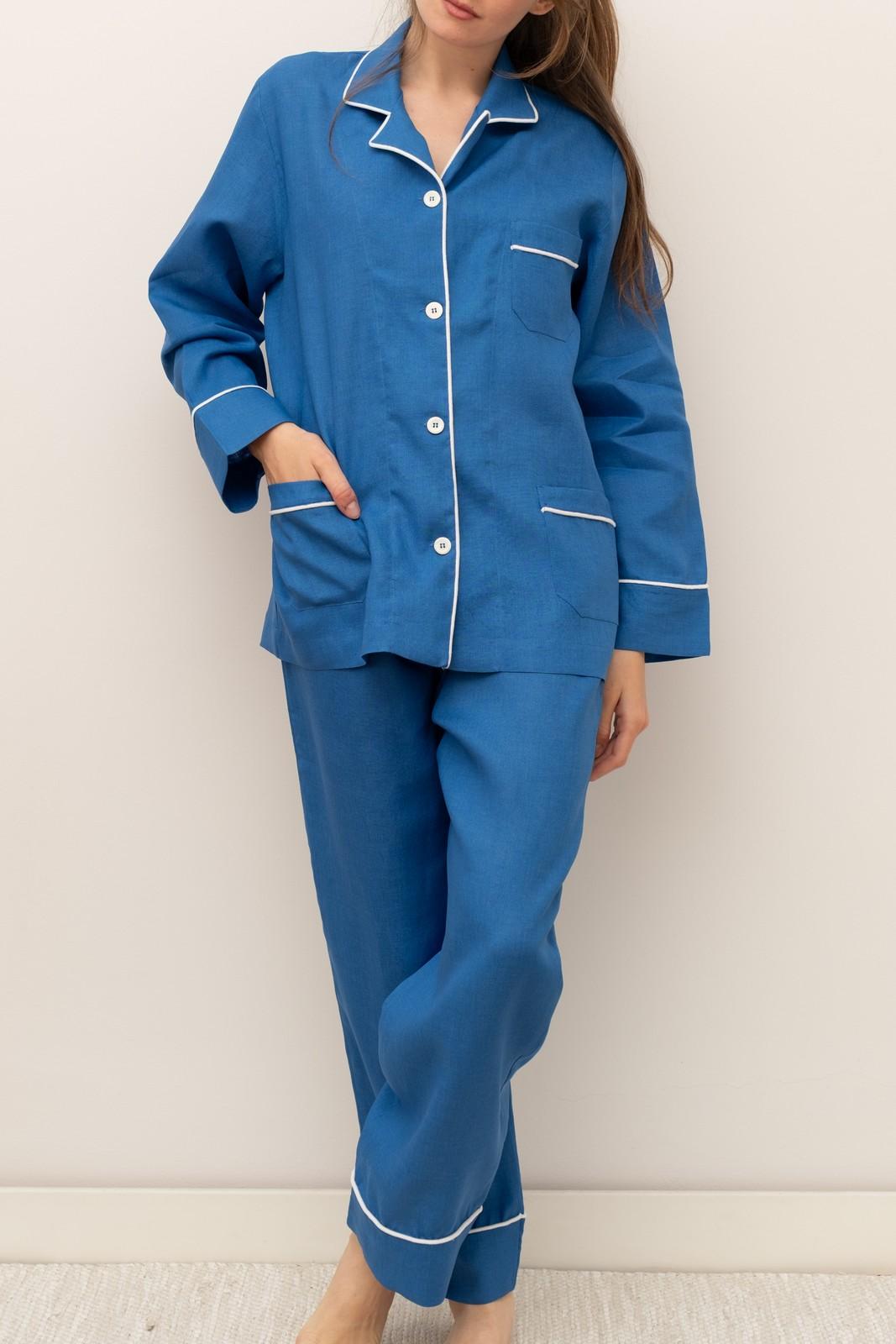 COMPLETO DONNA LINO UNITO BLU PROFILO LATTE CODIUNI BLULAT SILVIA SCALMANA 