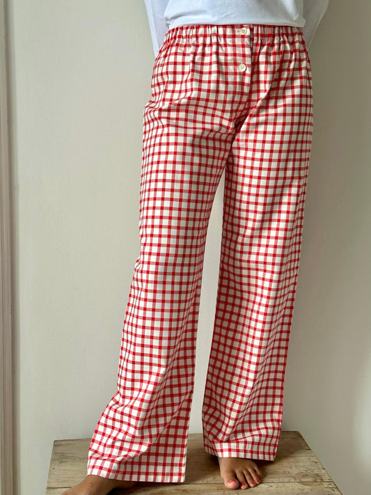 PANTALONI DONNA FLANELLA FINESTRATO ROSSO PDFL FINEST ROSSO SILVIA SCALMANA 