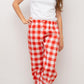 PANTALONI LINO QUADRONE CORALLO PADIQDR COR SILVIA SCALMANA 