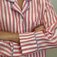 PIGIAMA DONNA IN LINO TAGLIATELLA ROSSA ROFILO AZZURRO CODITAG ROSAZZ SILVIA SCALMANA 