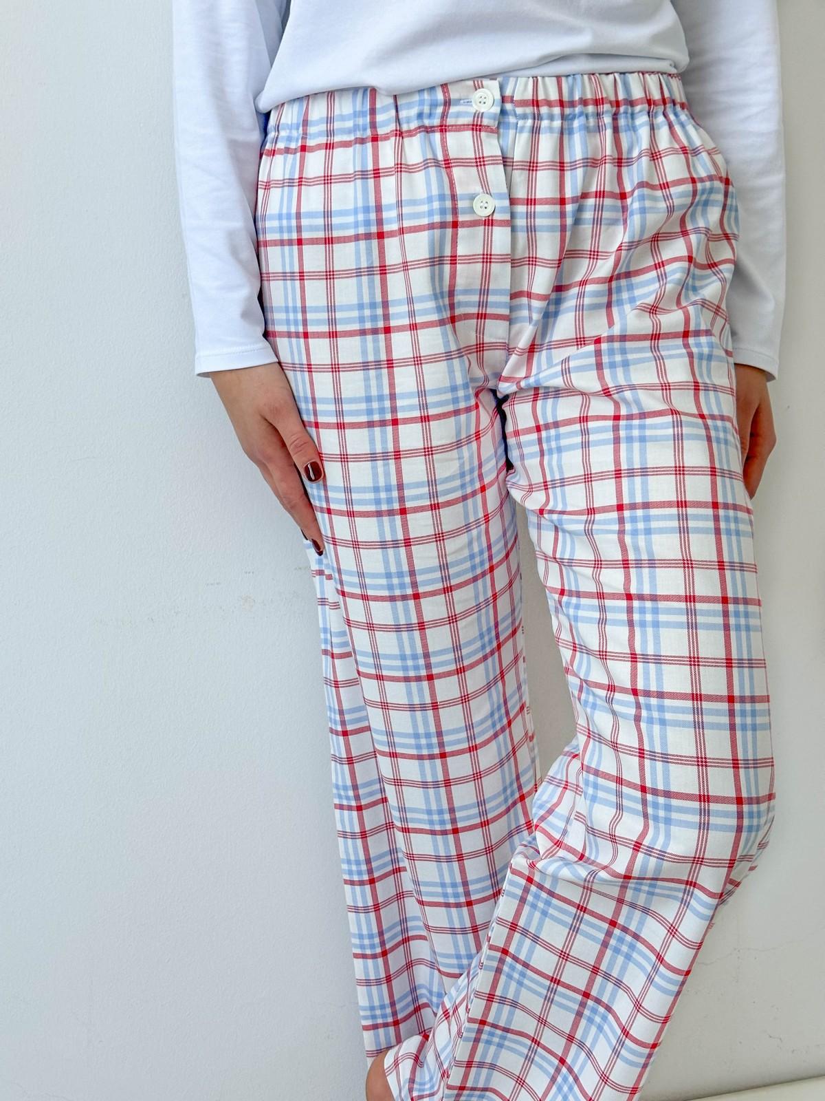 PANTALONI DONNA SCOZZESE AZZURRO/ROSSO PADFSCO AZZ SILVIA SCALMANA 