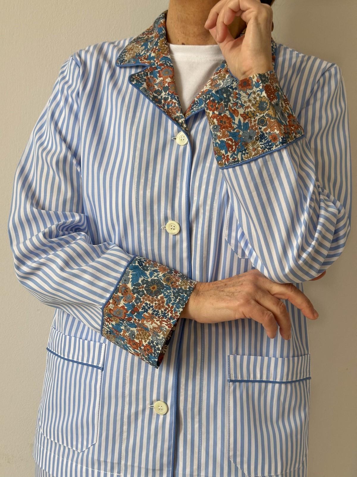 COMPLETO DONNA RIGA AZZURRA CON DETTAGLI "MARGARET ANNIE" MXDLRIG AZZMARGARETANNIE SILVIA SCALMANA 