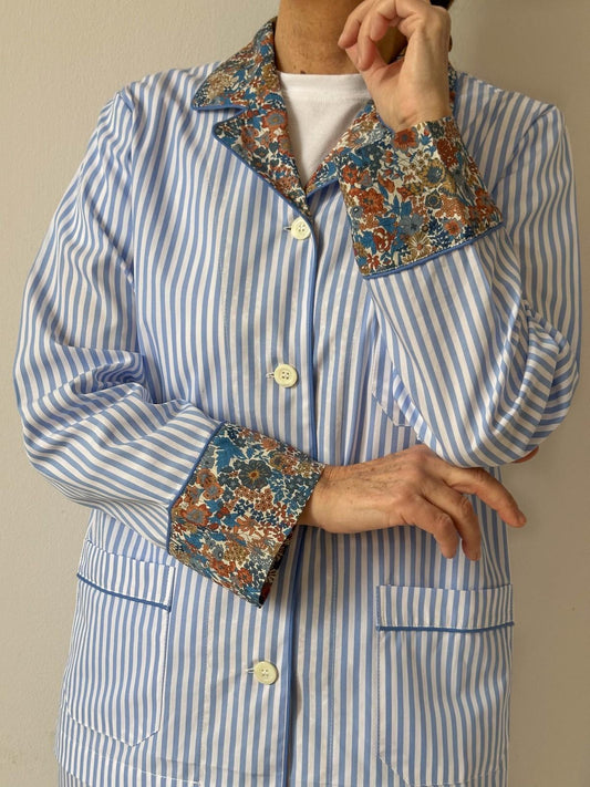 COMPLETO DONNA RIGA AZZURRA CON DETTAGLI "MARGARET ANNIE" MXDLRIG AZZMARGARETANNIE SILVIA SCALMANA 