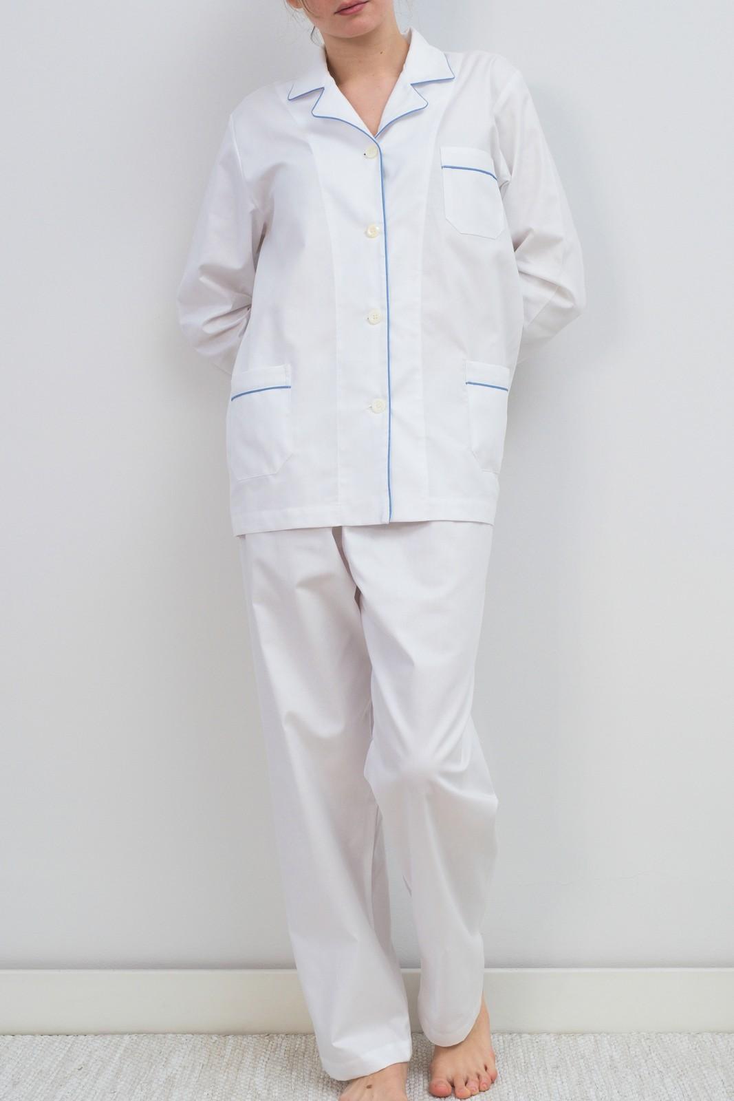 COMPLETO DONNA OXFORD BIANCO PROFILO AZZURRO CODOUNI BIAAZZ SILVIA SCALMANA 