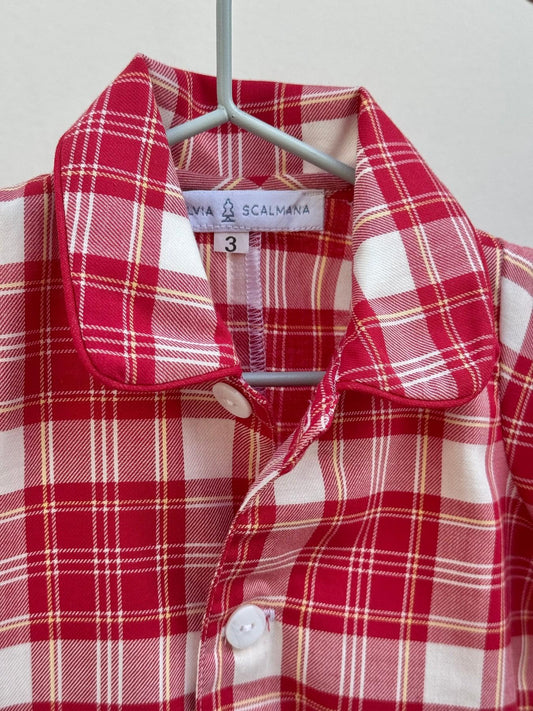 TUTINA BEBE' IN FLANELLA SCOZZESE ROSSO TBFLSCOZZ ROSSO SILVIA SCALMANA 