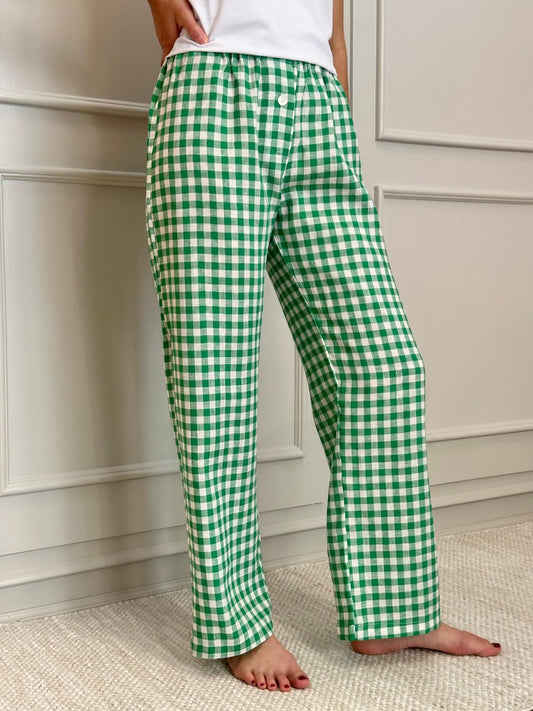 PANTALONI DONNA LINO QUADRO VERDE PADIQDR VER SILVIA SCALMANA 