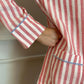 PIGIAMA DONNA IN LINO TAGLIATELLA ROSSA ROFILO AZZURRO CODITAG ROSAZZ SILVIA SCALMANA 