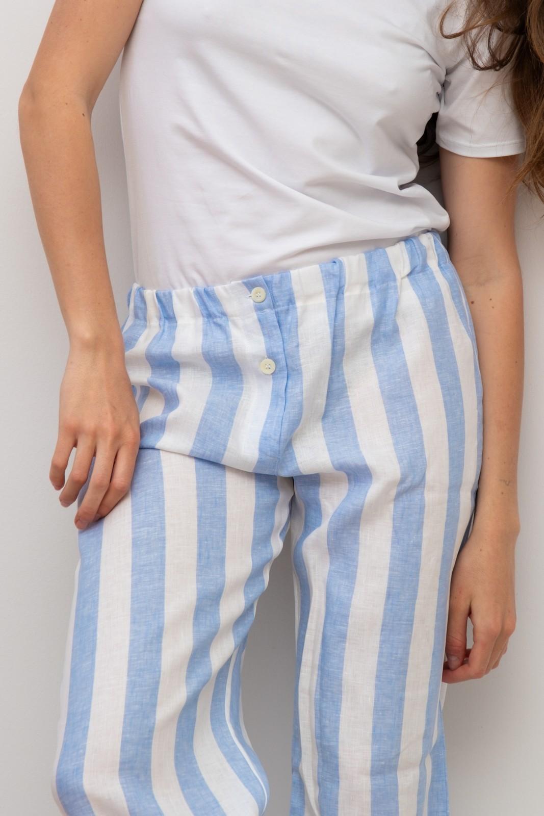 PANTALONI LINO PAPPARDELLA AZZURRA PADIPAP AZZ SILVIA SCALMANA 