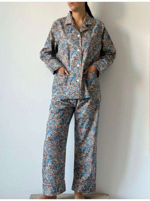 PIGIAMA LIBERTY DONNA "MARGARET ANNIE" MARRONE CODL MARGARETANNIEMARRONE SILVIA SCALMANA 