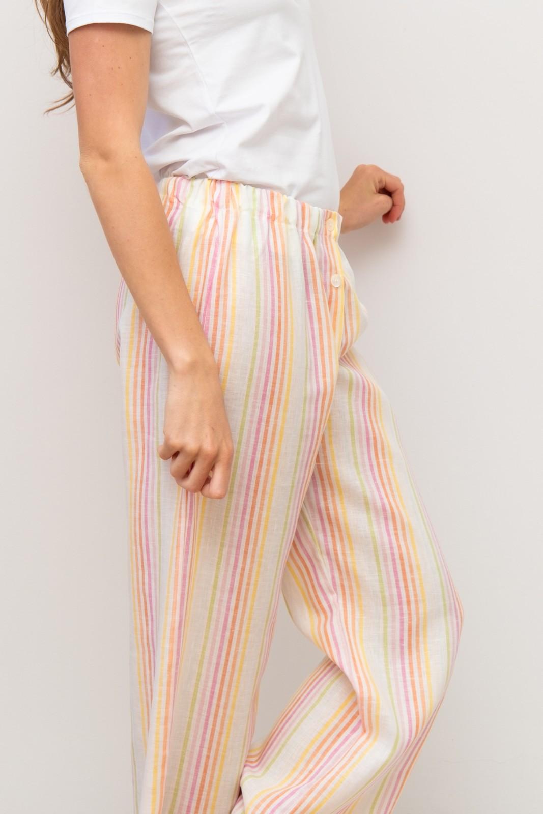 PANTALONI LINO RIGA MULTICOLOR PADIRIG MUL SILVIA SCALMANA 