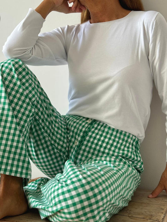 PANTALONI DONNA QUADRO VERDE PDPOP QVERDONE SILVIA SCALMANA 