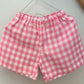 SHORTS BAMBINO IN LINO QUADRO FRAGOLA SHBIQDR FRG SILVIA SCALMANA 