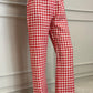 PANTALONI DONNA LINO QUADRO ROSSO PADIQDR ROS SILVIA SCALMANA 