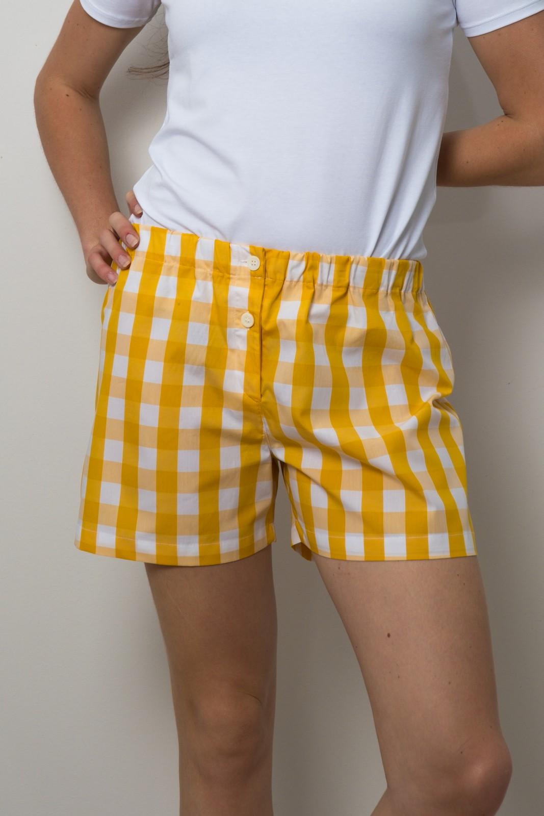 SHORTS DONNA QUADRONE GIALLO SHDPQDR GIA SILVIA SCALMANA 
