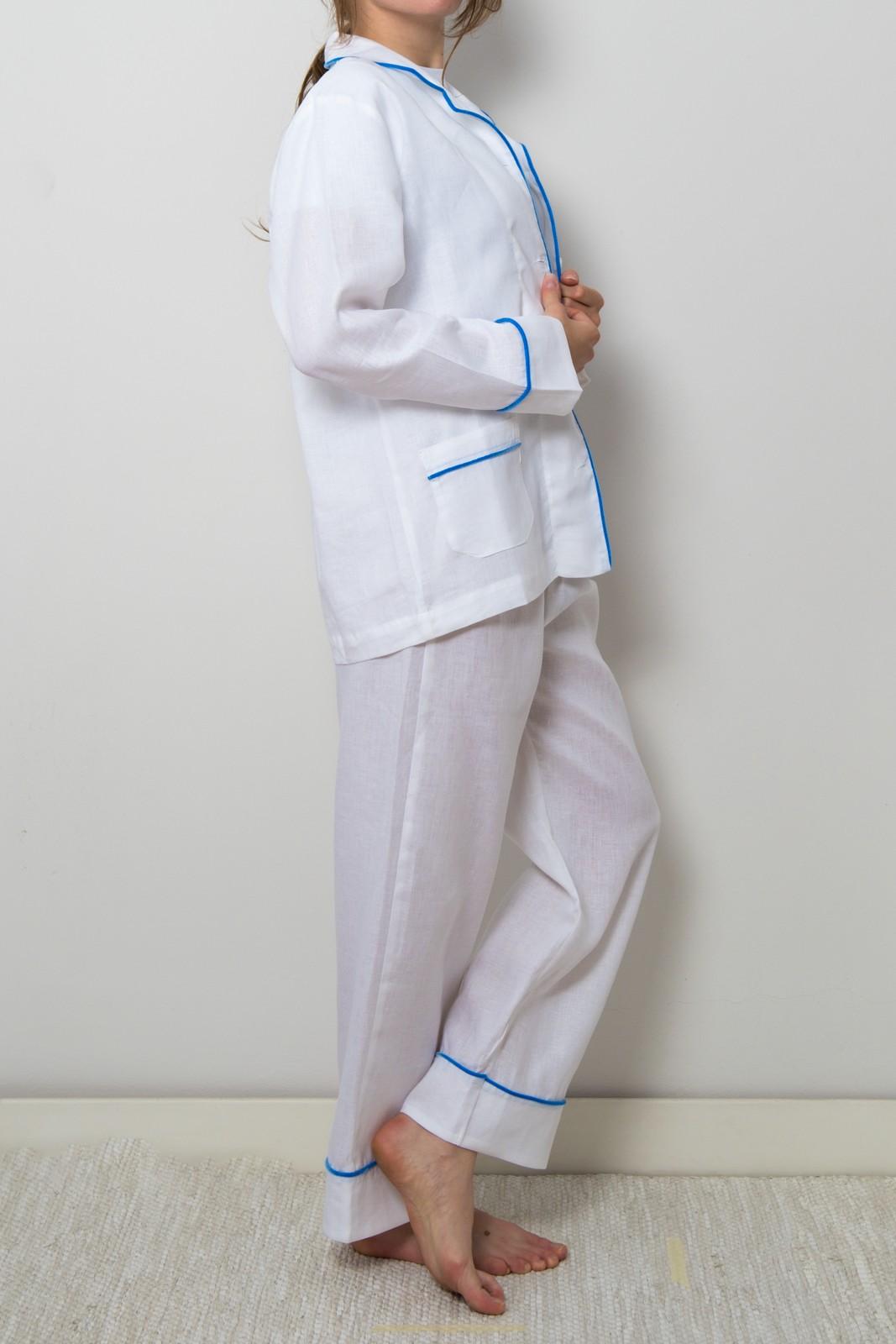 COMPLETO DONNA LINO UNITO BIANCO PROFILO BLUETTE CODIUNI BIABLU SILVIA SCALMANA 