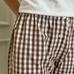 PANTALONI POPELINE QUADRO MARRONE PADPQDR MAR SILVIA SCALMANA 