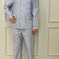 PIGIAMA UOMO OXFORD RIGA FONDO AZZURRO COUORFO AZZBLT SILVIA SCALMANA 