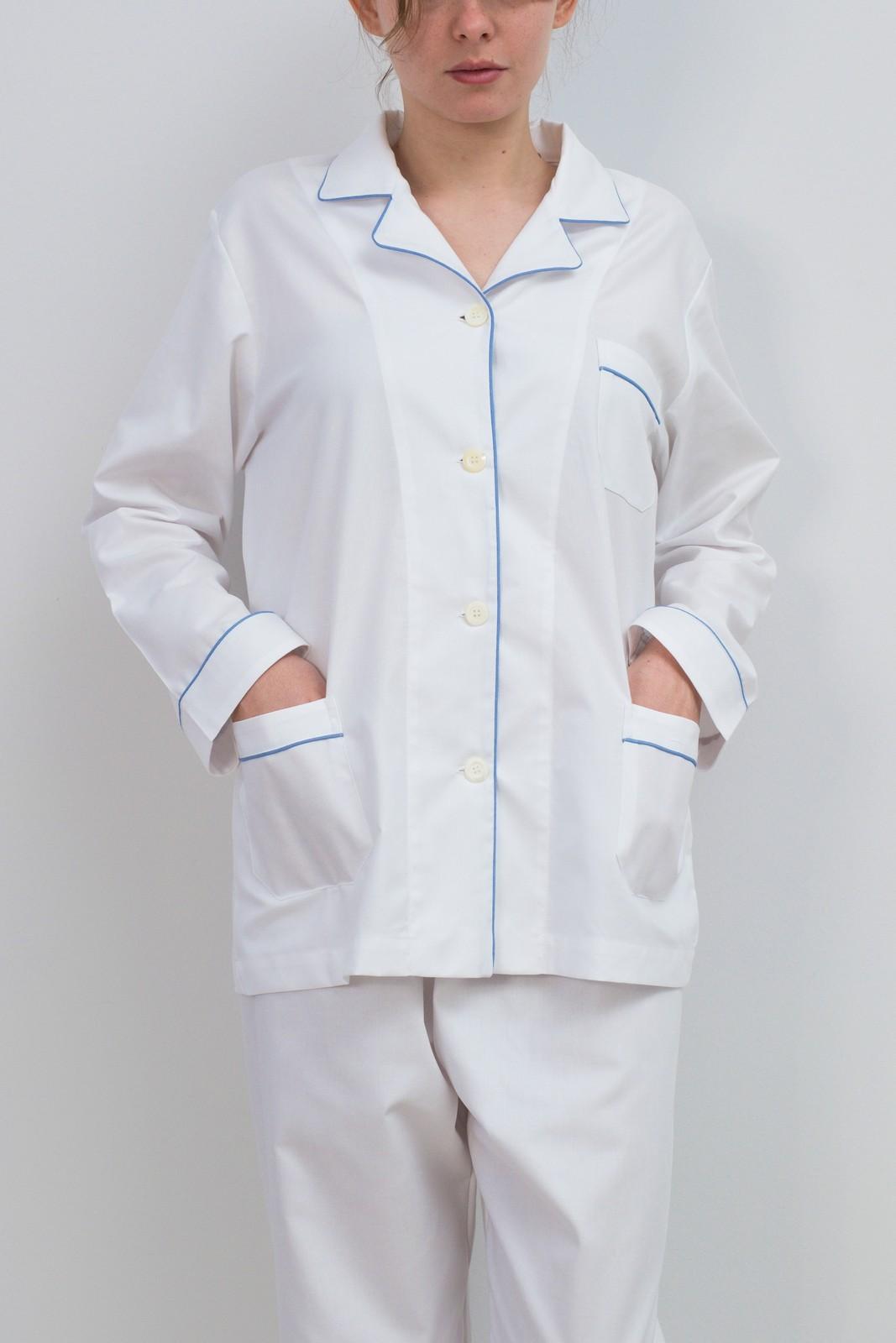 COMPLETO DONNA OXFORD BIANCO PROFILO AZZURRO CODOUNI BIAAZZ SILVIA SCALMANA 