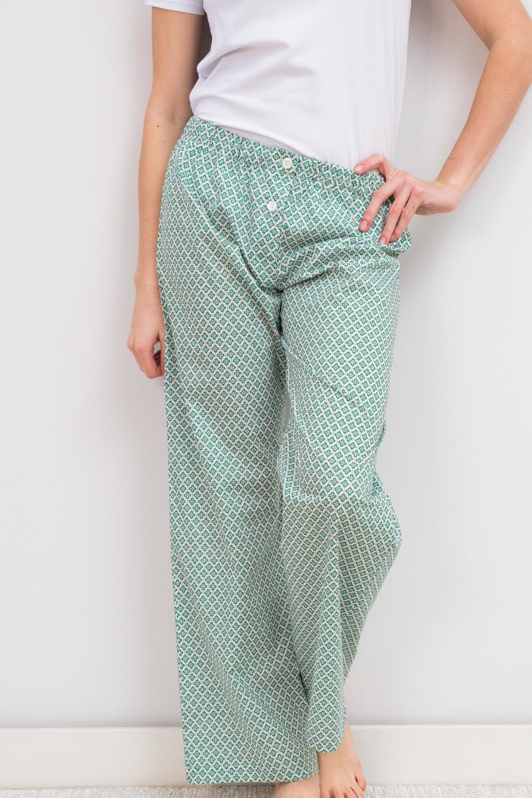 PANTALONI LIBERTY DONNA CLOVER FIELDS VERDE PADL CLOVERVERDE SILVIA SCALMANA 