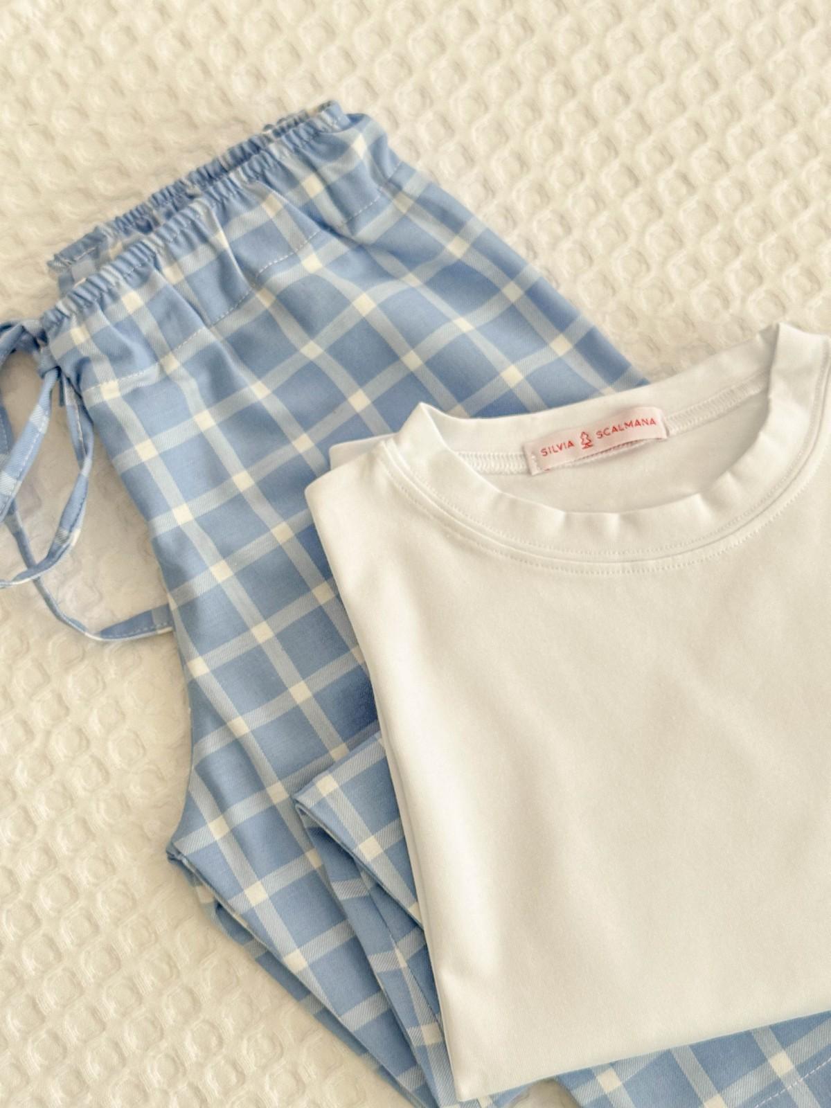 PANTALONI BIMBO FINESTRATO FONDO AZZURRO PABFFIN AZZ SILVIA SCALMANA 