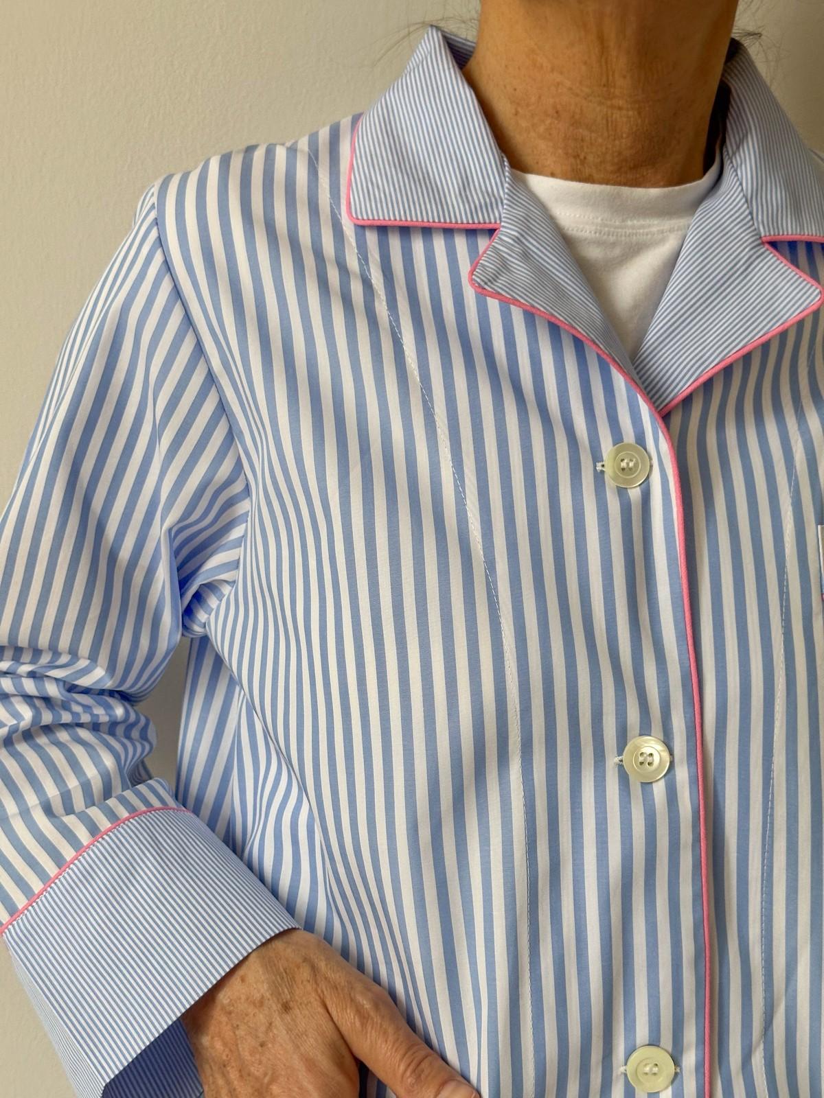 COMPLETO DONNA RIGA AZZURRA CON DETTAGLI RIGHINO AZZURRO MXDLRIG AZZAZZ SILVIA SCALMANA 