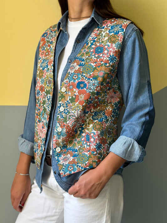 GILET LIBERTY DONNA "RAINBOW GARDEN" GILETLIB RAINBOWGARDEN SILVIA SCALMANA 
