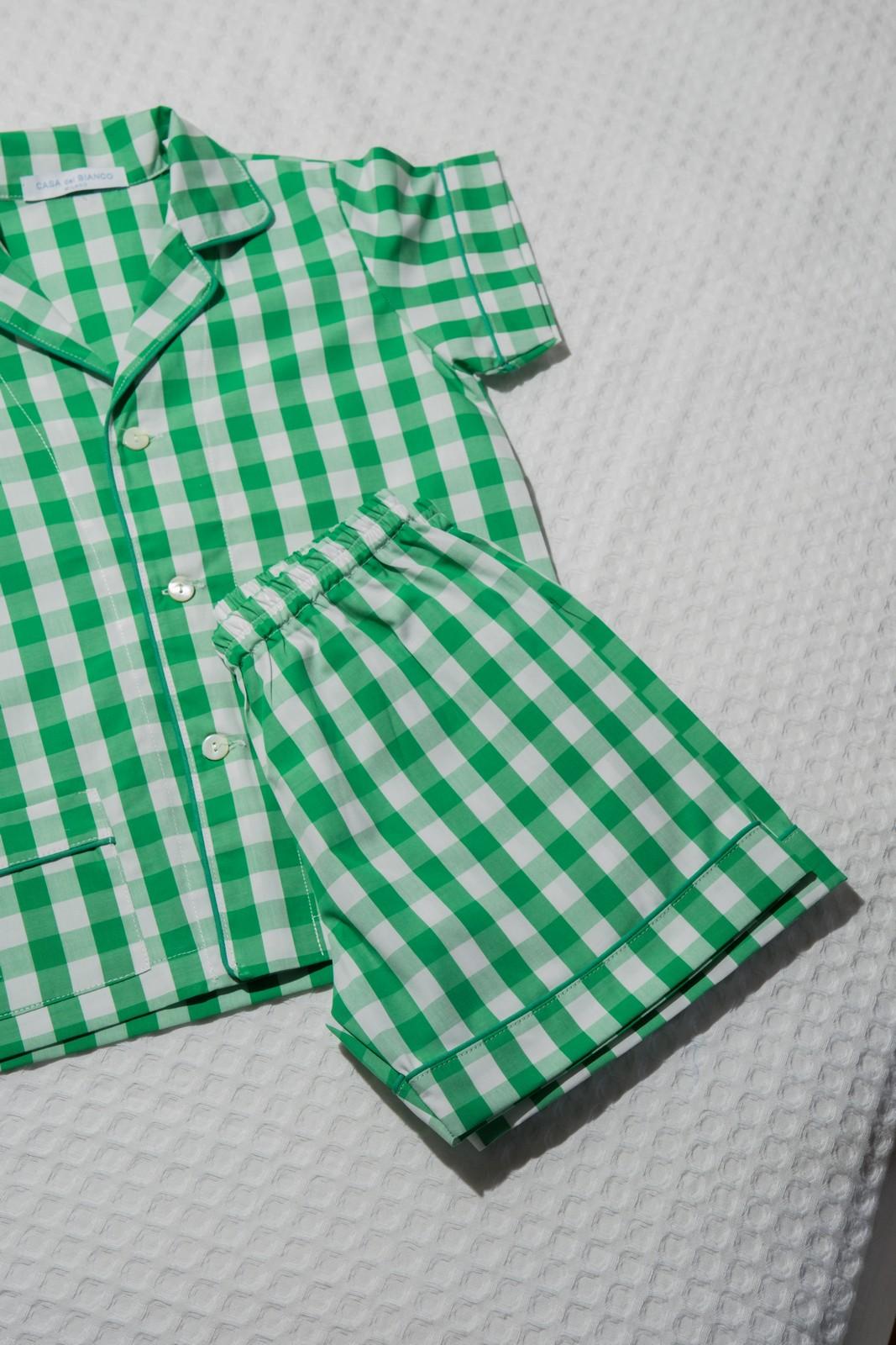 COMPLETO CORTO BAMBINO QUADRONE PRATO PROFILO VERDE CCBPQDR PRTVER SILVIA SCALMANA 