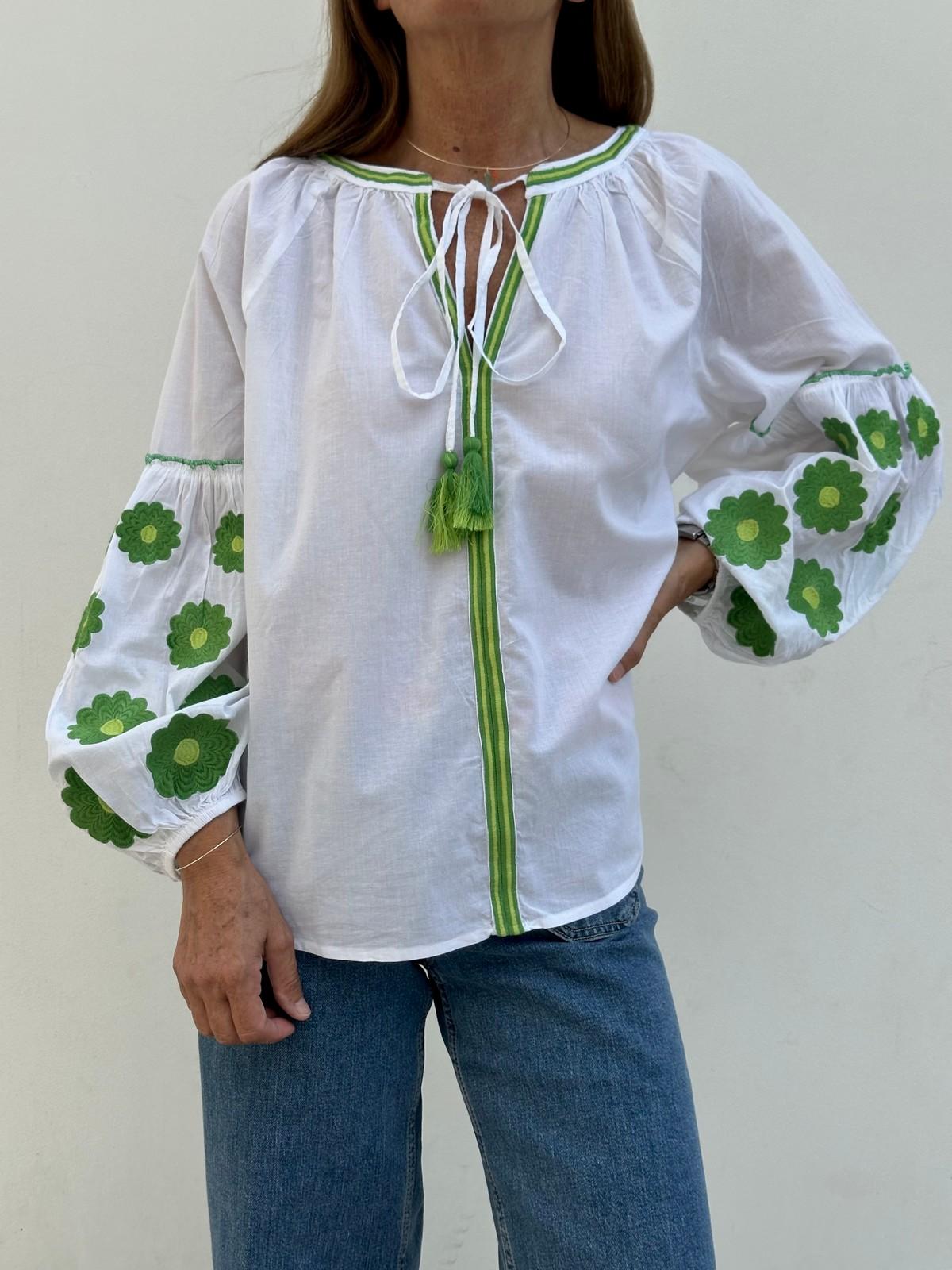 CAMICIA FIORE VERDE FIORE VERDE CASA DEL BIANCO 