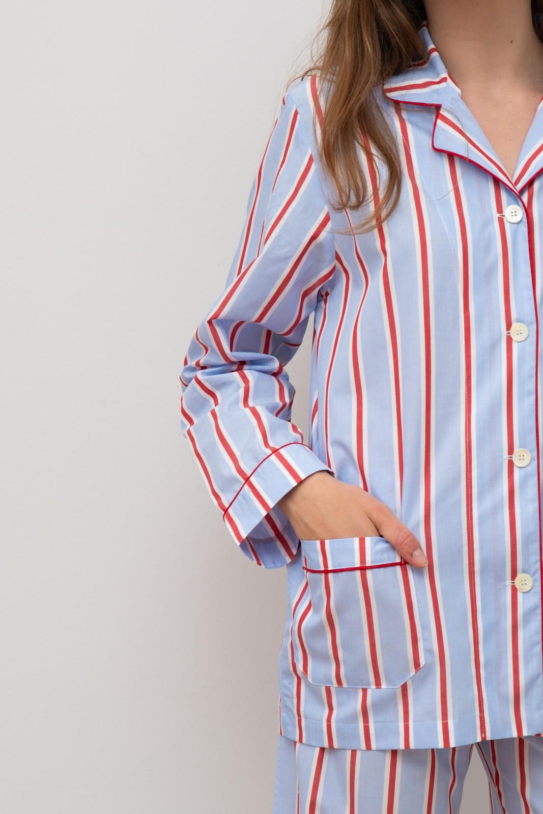 COMPLETO DONNA RIGA FONDO AZZURRO/ROSSO PROFILO ROSSO CODPRFO AZZROSS SILVIA SCALMANA 