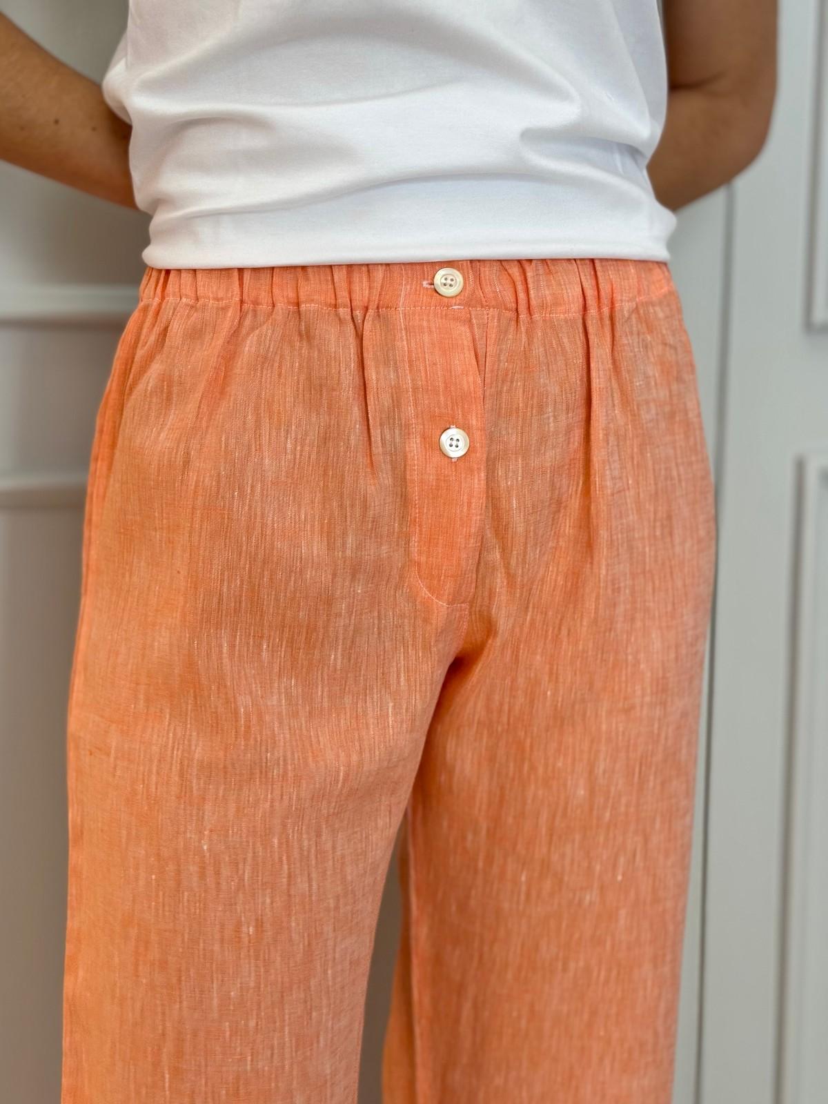 PANTALONI DONNA LINO ARANCIONE PADIUNI ARA SILVIA SCALMANA 