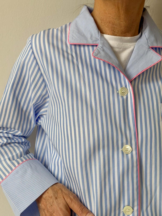 COMPLETO DONNA RIGA AZZURRA CON DETTAGLI RIGHINO AZZURRO MXDLRIG AZZAZZ SILVIA SCALMANA 