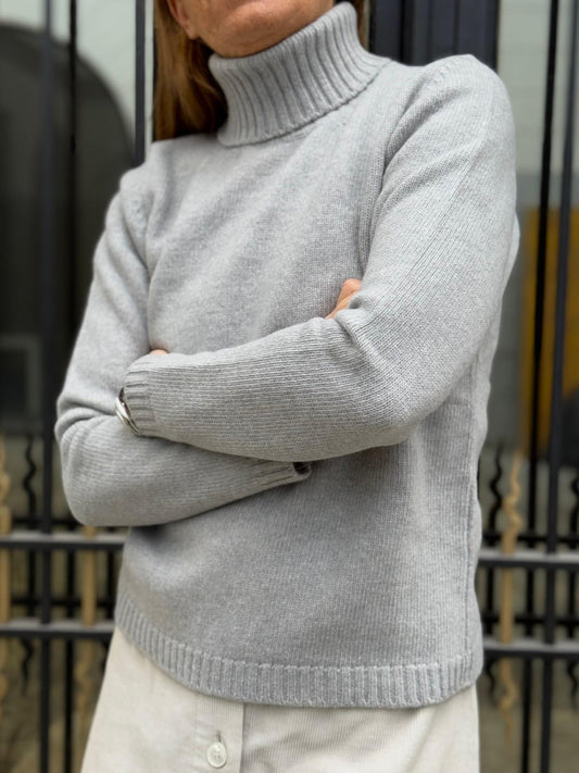 COLLO ALTO DONNA IN LANA "GRIGIO"