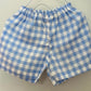 SHORTS BAMBINO IN LINO QUADRO AZZURRO SHBIQDR AZZ SILVIA SCALMANA 