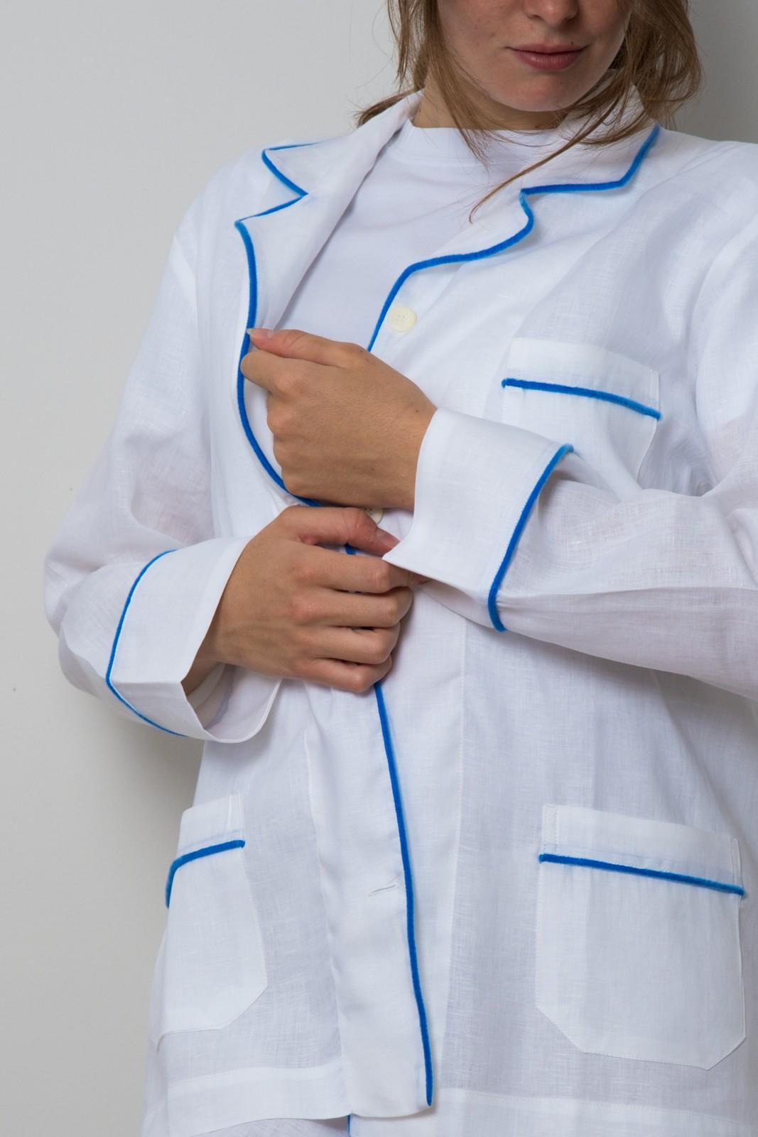 COMPLETO DONNA LINO UNITO BIANCO PROFILO BLUETTE CODIUNI BIABLU SILVIA SCALMANA 