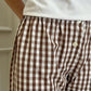 PANTALONI POPELINE QUADRO MARRONE PADPQDR MAR SILVIA SCALMANA 