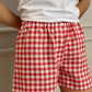 SHORTS DONNA LINO QUADRO ROSSO SHDIQDR ROS SILVIA SCALMANA 