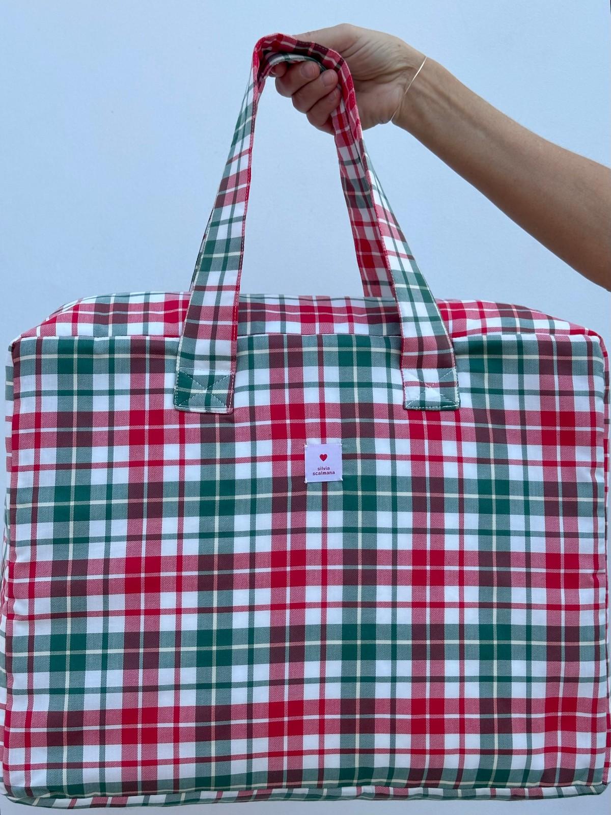 VALIGIA FLANELLA SCOZZESE VERDE ROSSO VANF SCOVERROS SILVIA SCALMANA 