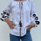CAMICIA FIORE MARRONE FIORE MARRONE CASA DEL BIANCO 