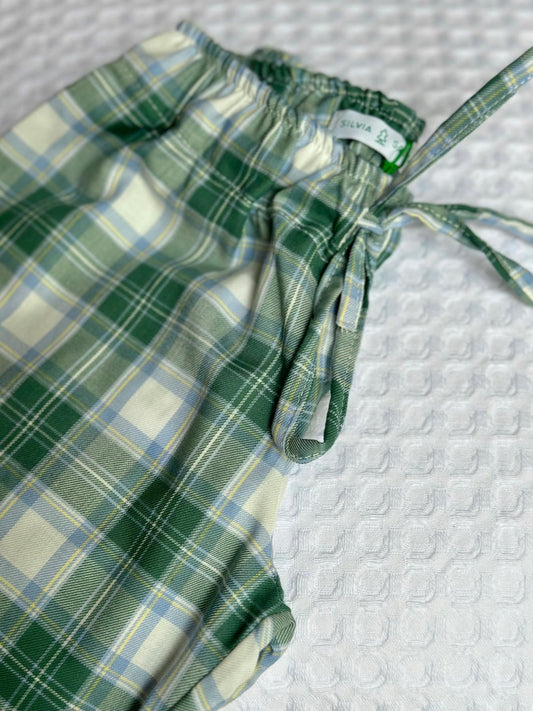 PANTALONE BAMBINO IN FLANELLA SCOZZESE VERDE PBFL SCOZZVERDE SILVIA SCALMANA 