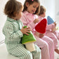 PIGIAMA BAMBINO IN FLANELLA RIGONE ROSA