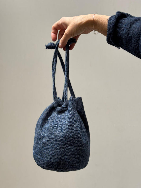 SECCHIELLO IN TWEED SPIGATO "BLU"