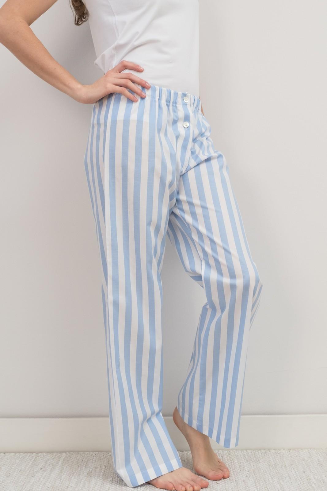 PANTALONI POPELINE DONNA TAGLIATELLA AZZURRA PADPTAG AZZ SILVIA SCALMANA 