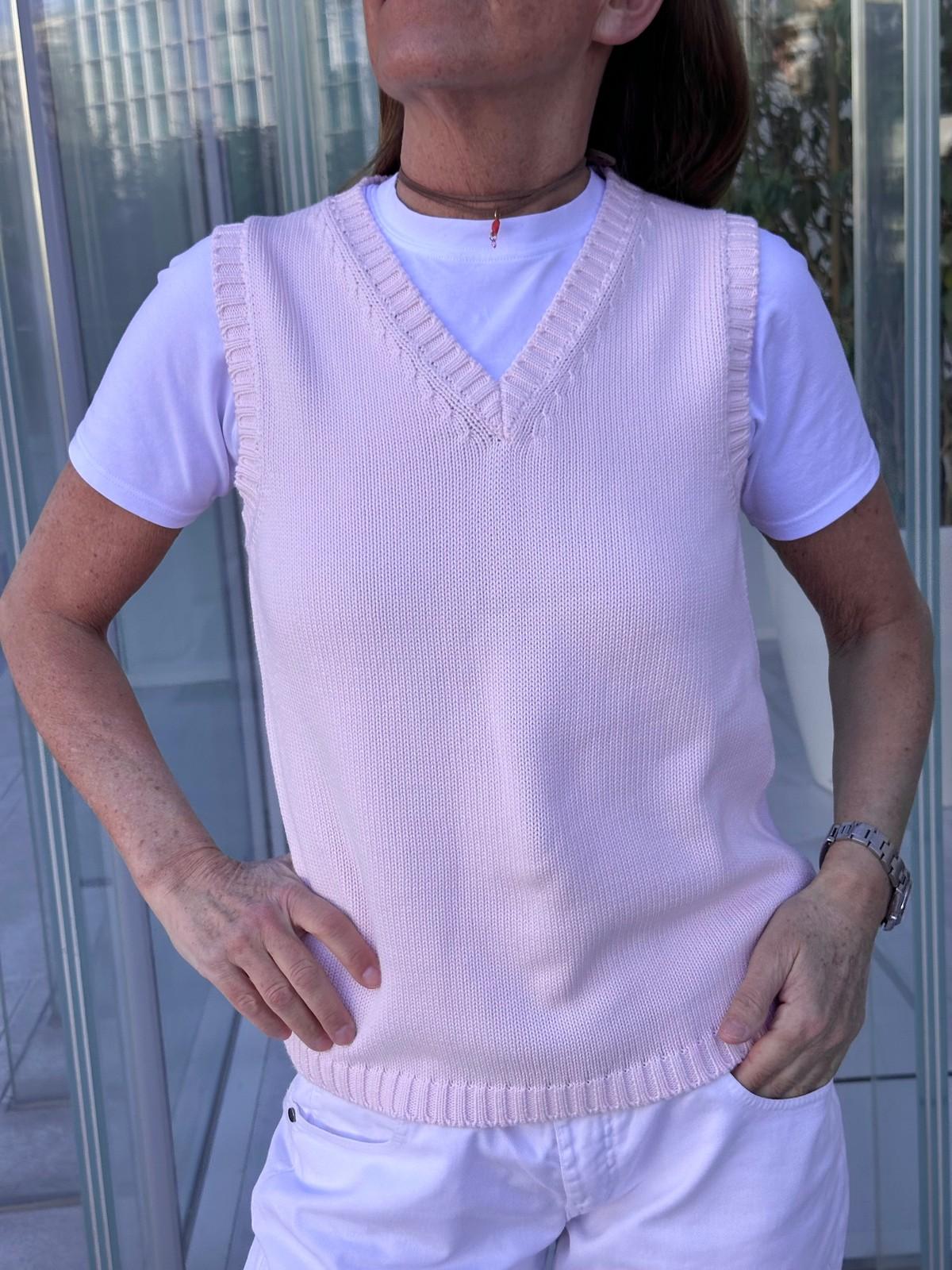 GILET COTONE DONNA ROSA GILTDC ROSA SILVIA SCALMANA 