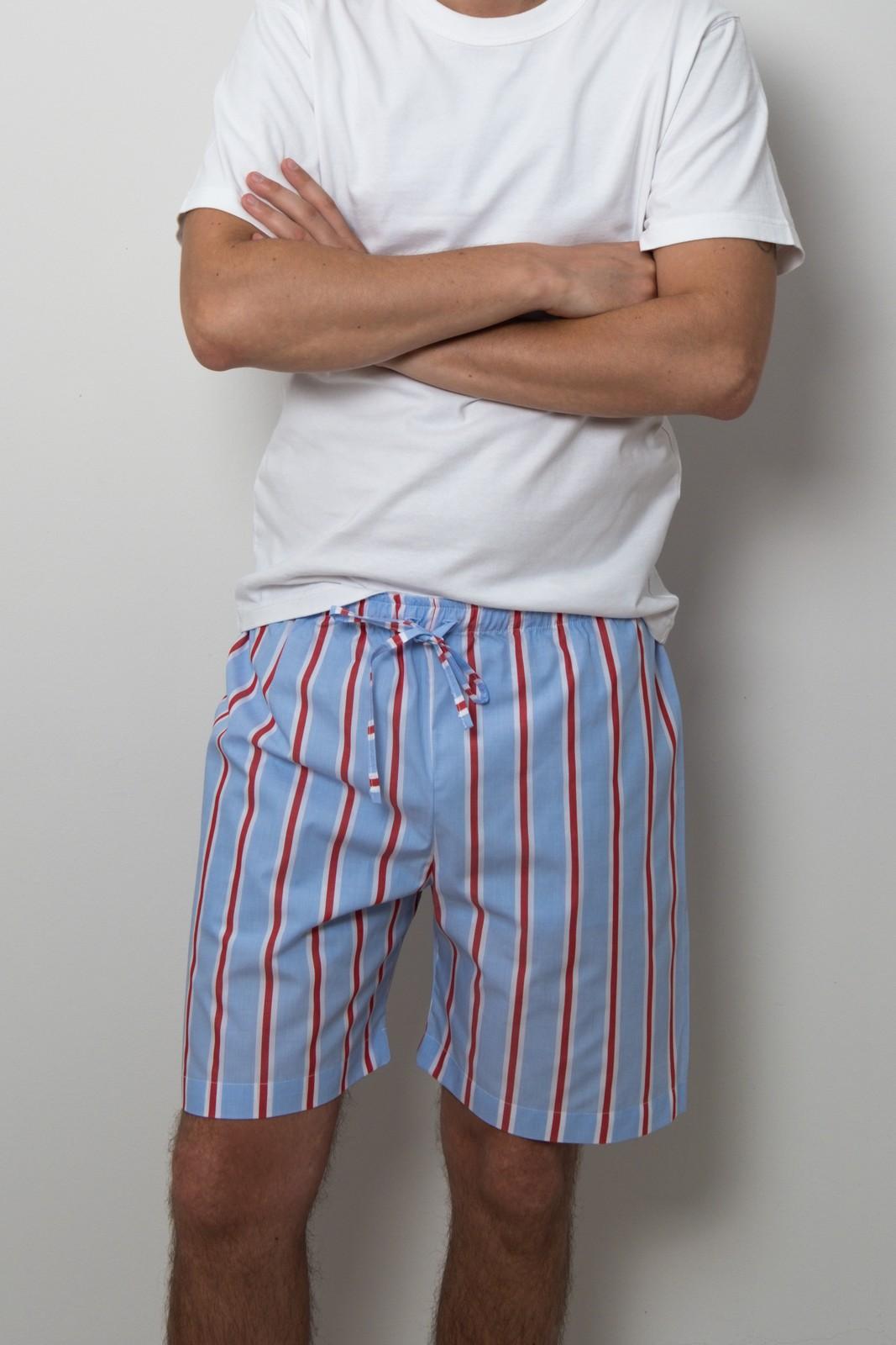 PANTALONE CORTO UOMO RIGA FONDO AZZURRO/ROSSO PCUPRFO AZZ SILVIA SCALMANA 