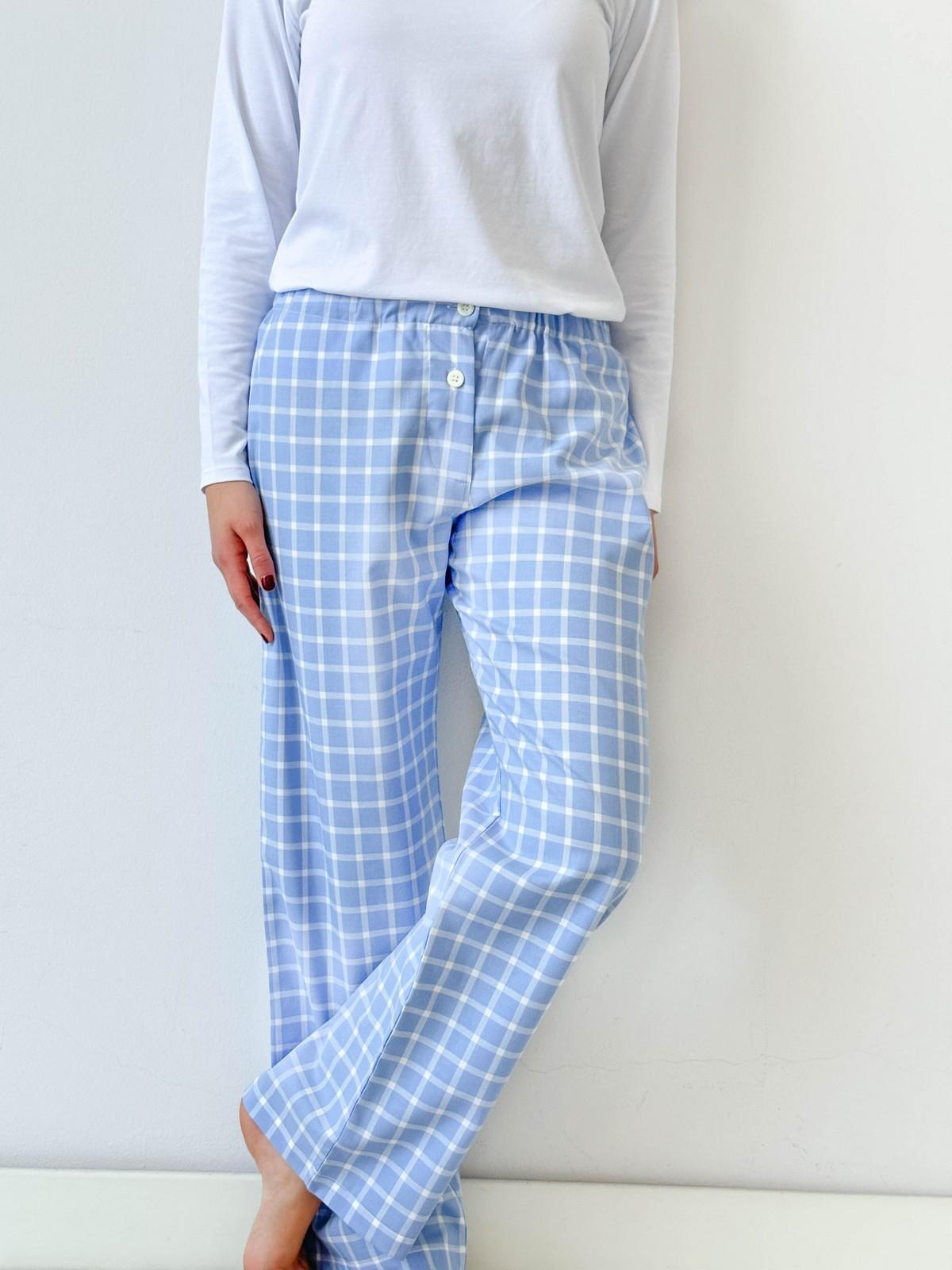 PANTALONI DONNA FINESTRATO FONDO AZZURRO PADFFIN AZZ SILVIA SCALMANA 