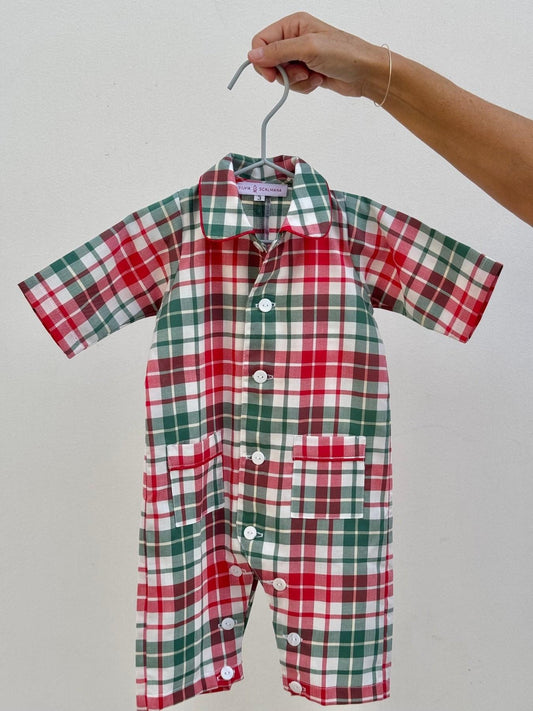 TUTINA BEBE' IN FLANELLA SCOZZESE VERDE/ROSSO TBFLSCOZZ VERDEROSSO SILVIA SCALMANA 