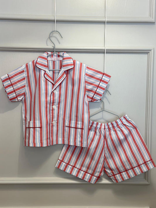 PIGIAMA CORTO BAMBINO RIGONE ROSSO PROFILO ROSSO CCBPRGO ROSROS SILVIA SCALMANA 